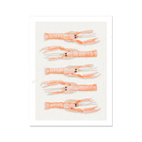 Langoustine Painting | Sealife Wall Art Print - Unframed