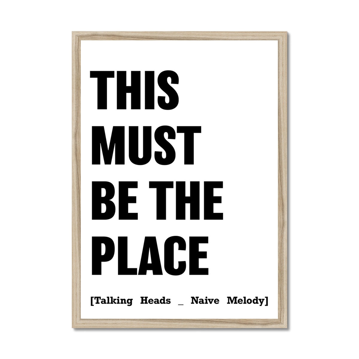 This Must Be The Place (White) Song Lyric Typography Art Print - Framed Beach House Art - Vintage bird paintings