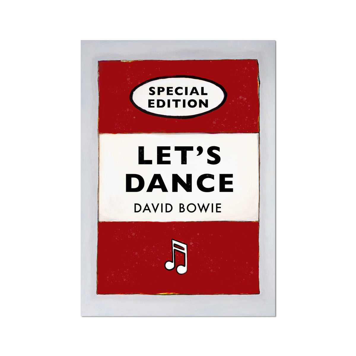 Let's Dance Quote on Vintage Style Book Cover Print in Red - Unframed