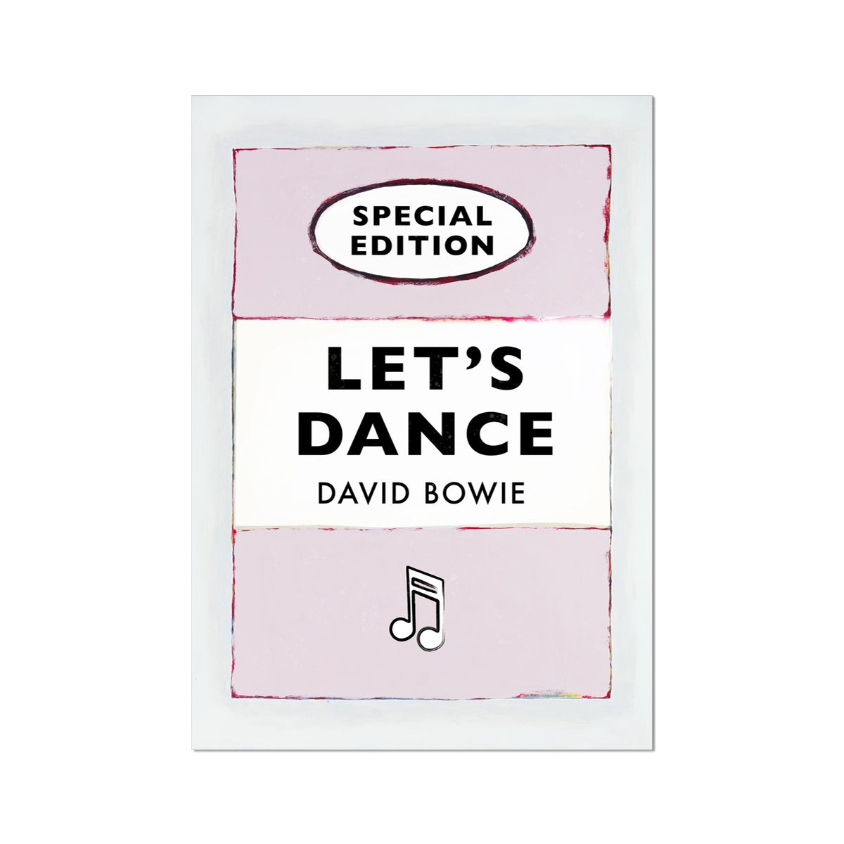 Let's Dance Lyric on Vintage Style Book Cover Print - Unframed