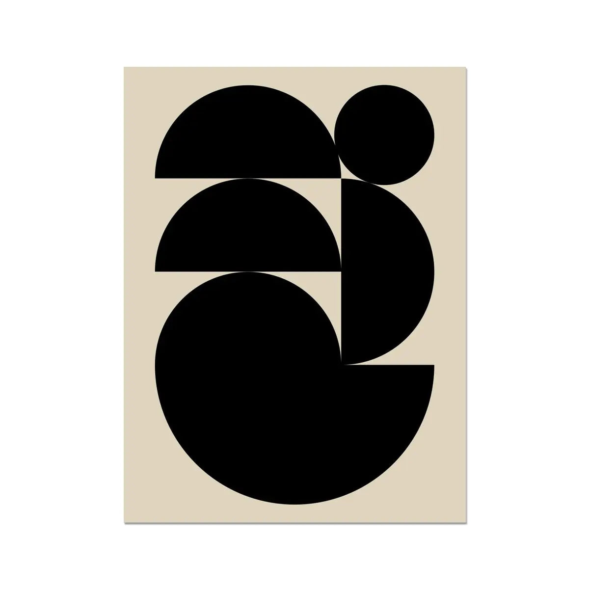 Abstract Shells No 1 - Black & Beige Abstract Wall Art - Unframed - Beach House Art