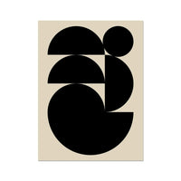 Abstract Shells No 1 - Black & Beige Abstract Wall Art - Unframed - Beach House Art