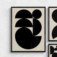 Abstract Shells No 1 - Black & Beige Abstract Wall Art - Unframed - Beach House Art