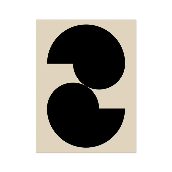 Abstract Shells No 2 - Black & Beige Abstract Wall Art - Unframed - Beach House Art