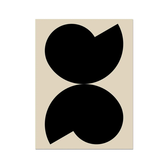 Abstract Shells No 6 - Black & Beige Abstract Wall Art - Unframed - Beach House Art
