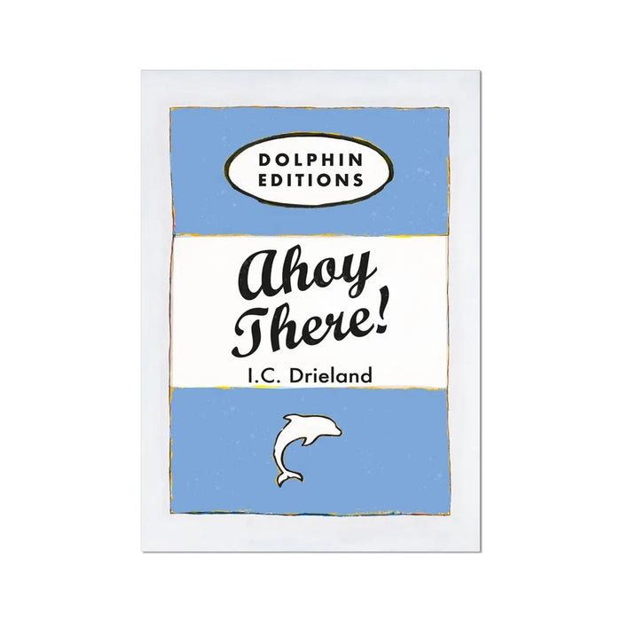 This is a vintage book cover art print featuring the Cornish Blue colour. It is unframed