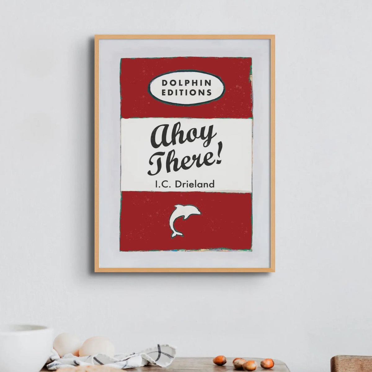 Ahoy There! (Red) Vintage Book Cover Art Print - Unframed Beach House Art