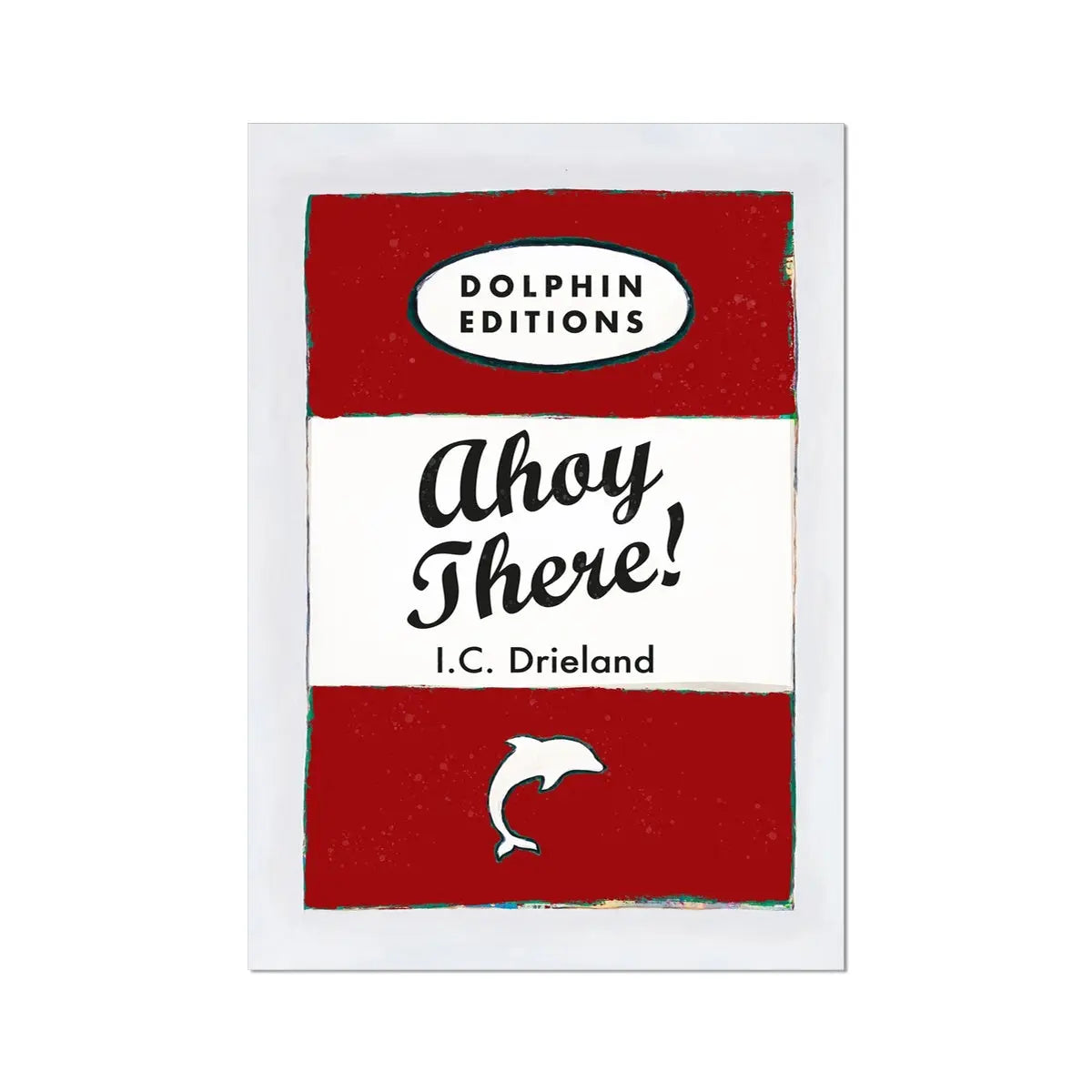 Ahoy There! (Red) Vintage Book Cover Art Print - Unframed Beach House Art