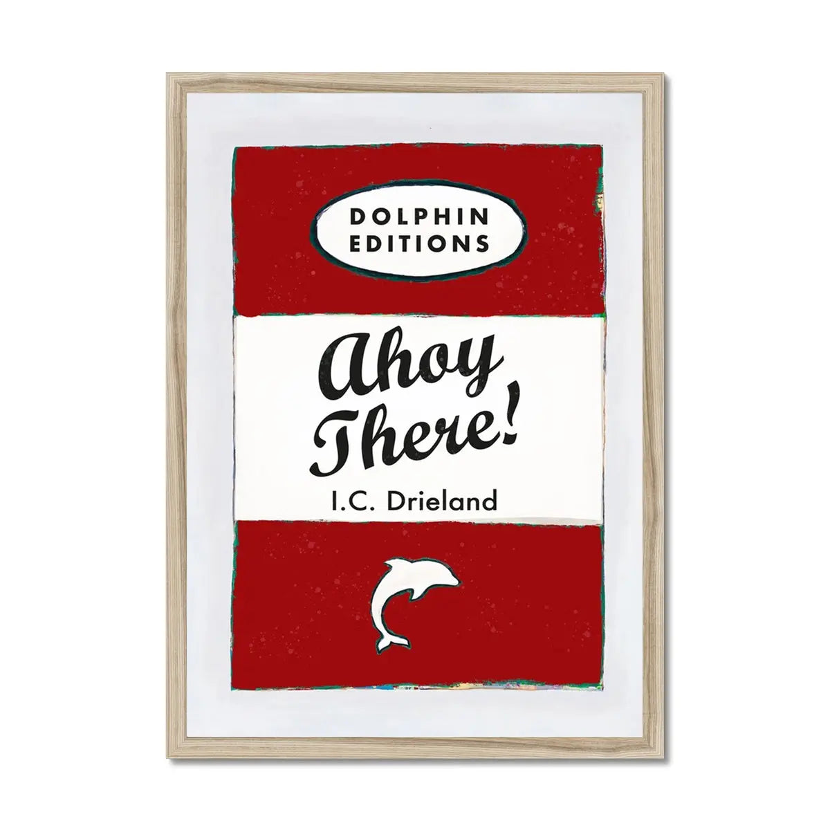 Ahoy There! (Red) Vintage Book Cover Art Print - Framed