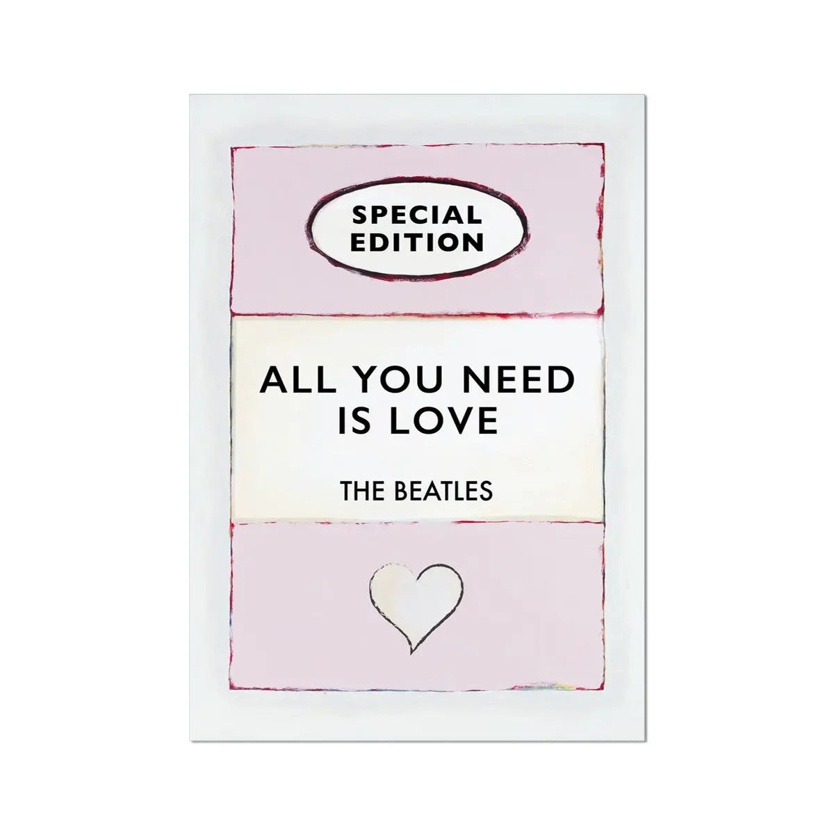 Beach House Art | All You Need is Love (Pink) | Lyric Book Cover Art Print - Unframed