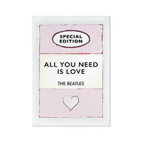 Beach House Art | All You Need is Love (Pink) | Lyric Book Cover Art Print - Unframed