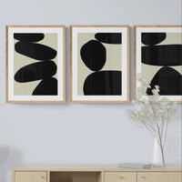 set of 3 solid shape art - Beach House Art