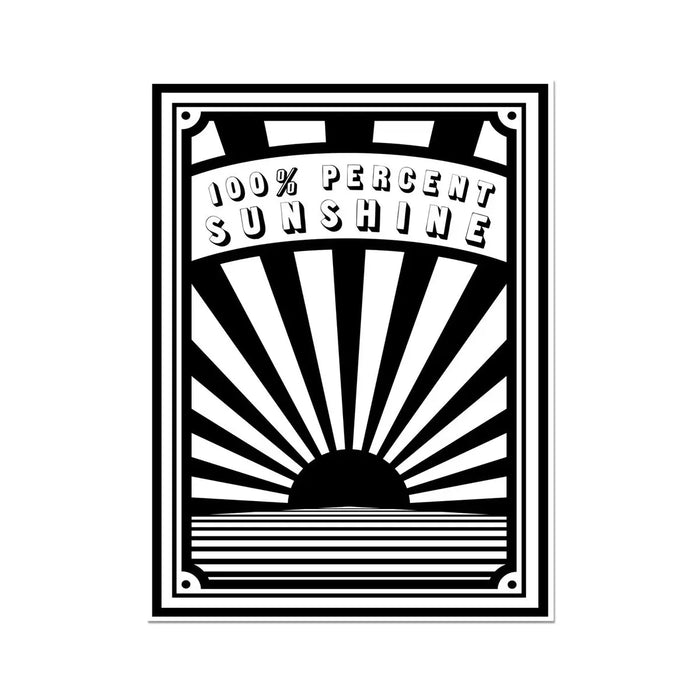 Black 100% Sunshine (Graphic Wall Art) - Unframed - Beach House Art
