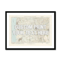 Blackpool Personalised Map Print | Custom Map of Blackpool | White Vintage Font - Framed Art Print
