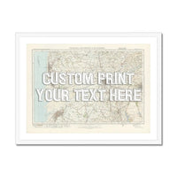 Blackpool Personalised Map Print | Custom Map of Blackpool | White Vintage Font - Framed Art Print