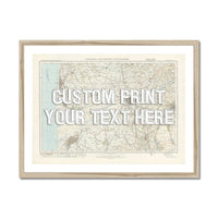 Blackpool Personalised Map Print | Custom Map of Blackpool | White Vintage Font - Framed Art Print