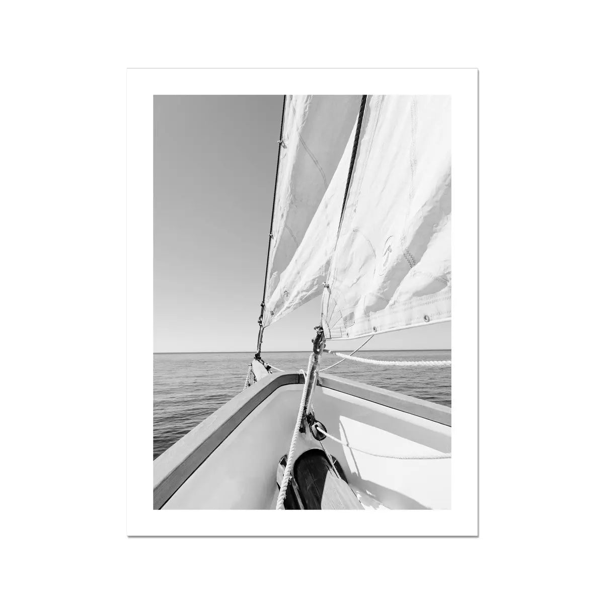Bow Horizon (Black & White Photography) - Unframed - Beach House Art