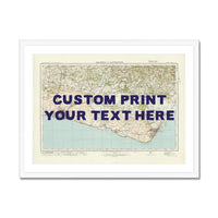 custom Map print of Brighton | Personalised Map Print | Map prints in Navy Hand Drawn Font- Framed Wall Art