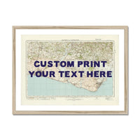 custom Map print of Brighton | Personalised Map Print | Map prints in Navy Hand Drawn Font- Framed Wall Art
