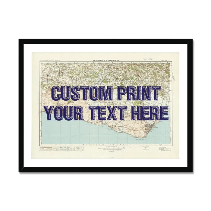 Custom Map print of Brighton | Personalised Map Print | Map prints in navy vintage front - Framed wall art