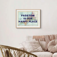 Map Print of Cornwall | Personalised Map Art Print with Navy Font - Unframed Wall Art