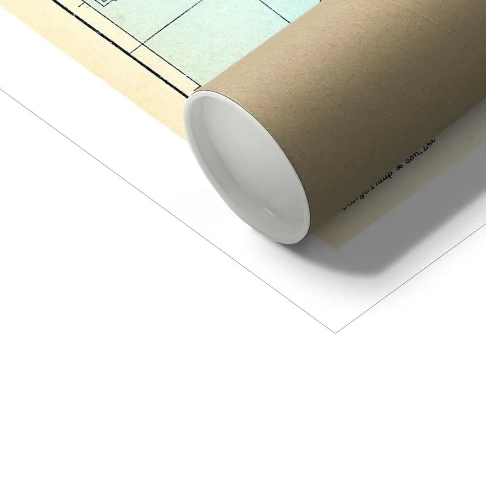 Map Print of Cornwall | Personalised Map Art Print with Navy Font - Unframed Wall Art