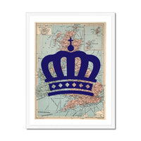 "The Crown" Queen's Platinum Jubilee Special Edition (United Kingdom Map) Vintage Map Art - Framed - Beach House Art