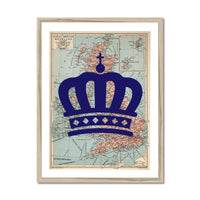"The Crown" Queen's Platinum Jubilee Special Edition (United Kingdom Map) Vintage Map Art - Framed - Beach House Art