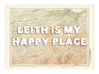 Edinburgh Personalised Map Print | Map Print of Edinburgh | White Hand Drawn Font - Unframed Wall Art