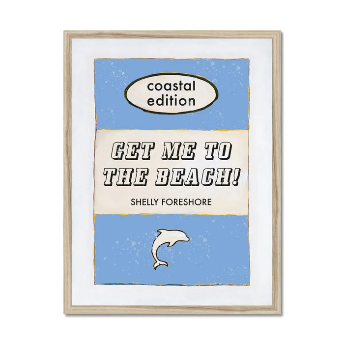 Get Me To The Beach Coastal Art Print | Vintage Book Poster Art - Framed Wall Art