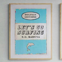 Vintage Book Art - Let's Go Surfing - Unframed - Beach House Art