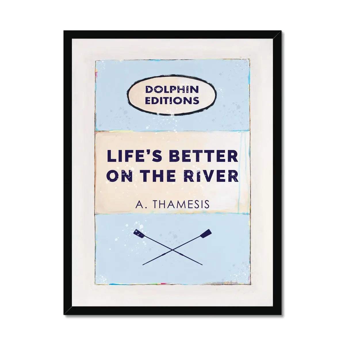 Life's Better on the River (Vintage Book Art) - Framed - Beach House Art