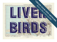 Custom Map Print of Liverpool | Personalised Map Print | Map Prints in Pink Wording - Framed Wall Art