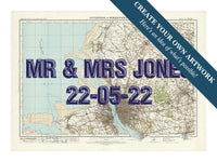 Custom Map Print of Liverpool | Personalised Map Print | Map Prints in Navy font - Unframed wall art