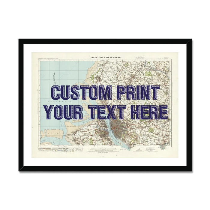 Custom Map Print of Liverpool | Personalised Map Print | Map Prints in Pink Wording - Framed Wall Art