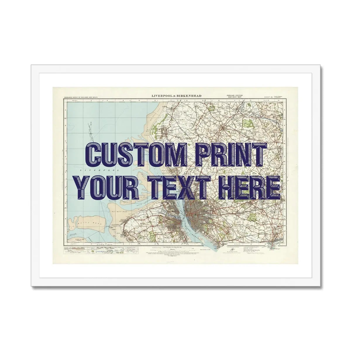 Custom Map Print of Liverpool | Personalised Map Print | Map Prints in Pink Wording - Framed Wall Art