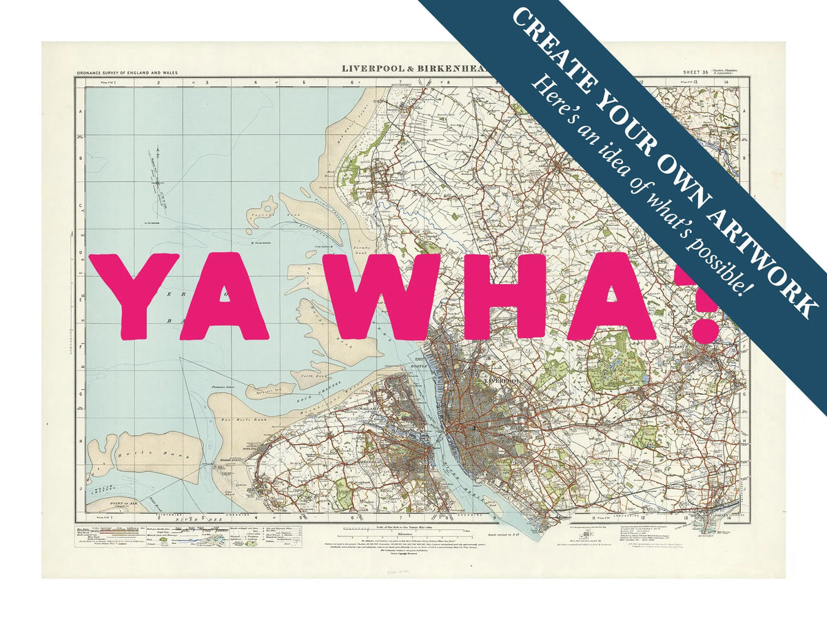 Custom Map Print of Liverpool | Personalised Map Print | Map Prints in pink font - Unframed Wall Art