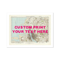 Custom Map Print of Liverpool | Personalised Map Print | Map Prints in pink font - Unframed Wall Art