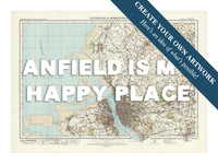 Custom map print of Liverpool | Personalised Map Print | Map Prints in white typography - Framed wall art