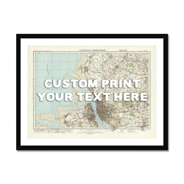 Custom map print of Liverpool | Personalised Map Print | Map Prints in white typography - Framed wall art
