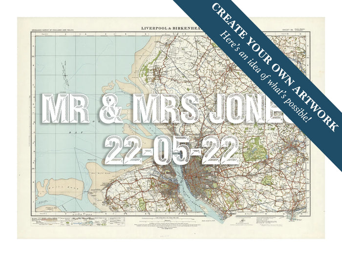 Custom map print of Liverpool | Personalised Map Print | Map Prints with white font - Unframed Wall Art