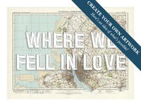 Custom map print of Liverpool | Personalised Map Print | Map Prints with white font - Unframed Wall Art