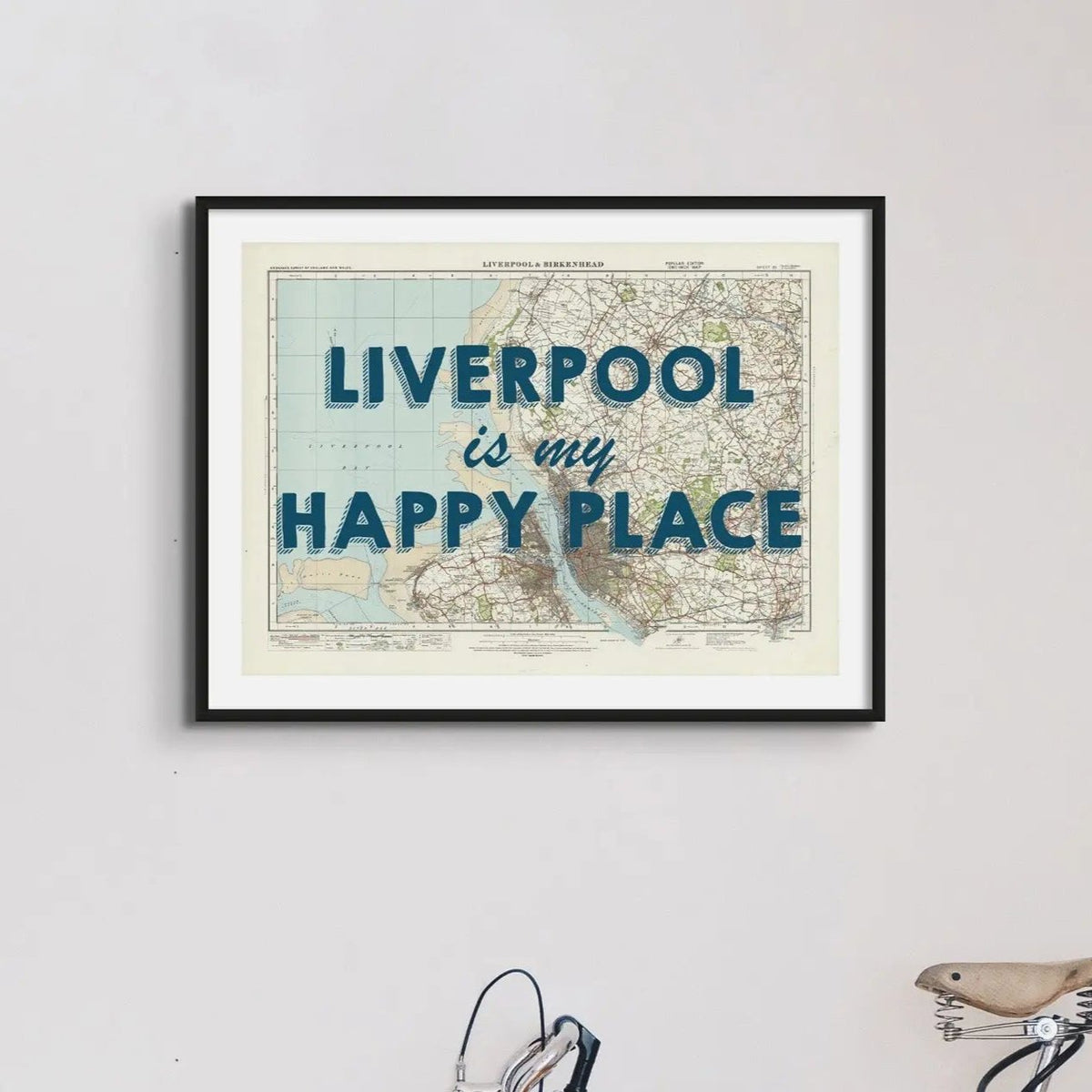 Liverpool is my Happy Place Art Print | Vintage Map Print of Liverpool - Unframed Wall Art
