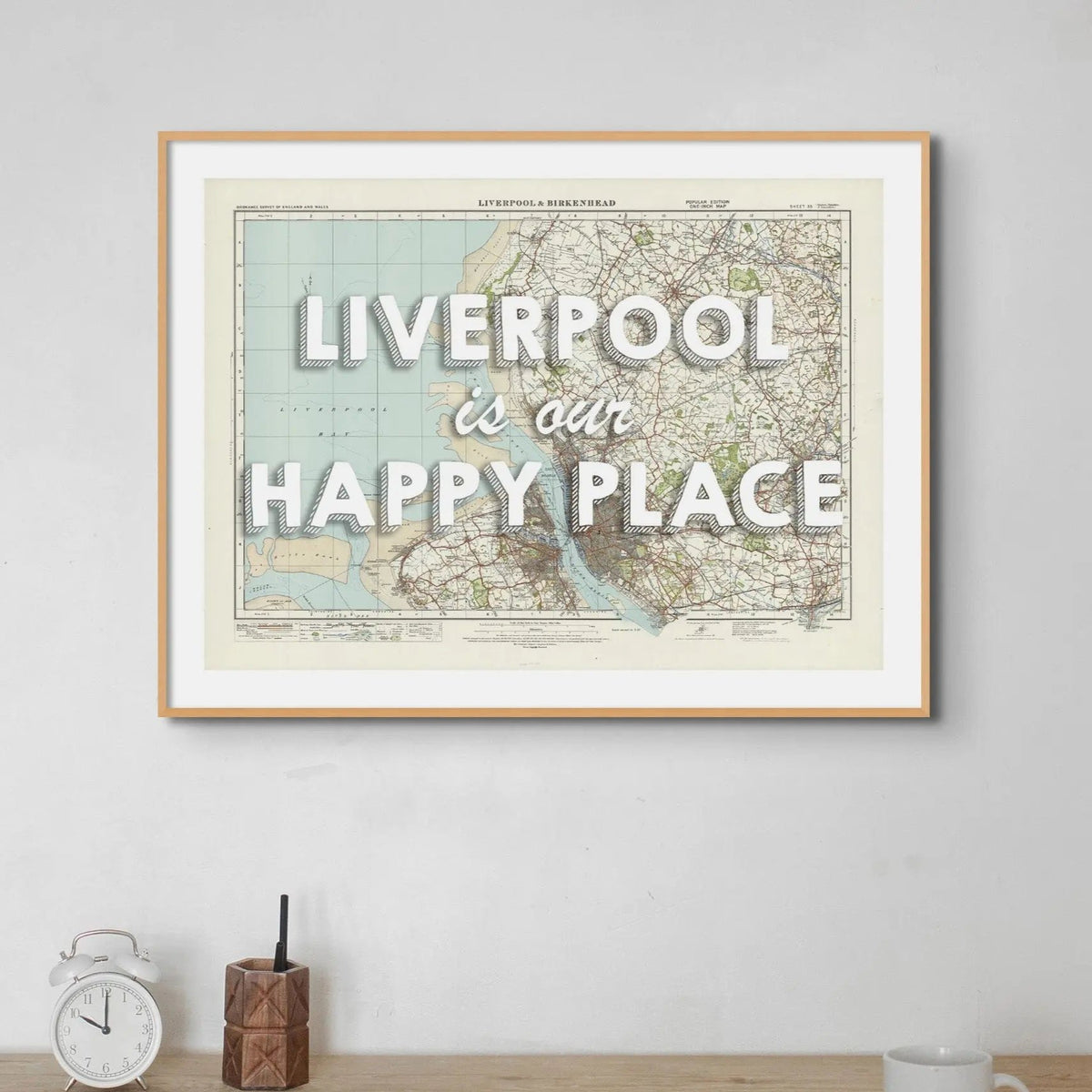 Liverpool is our Happy Place Art Print | Vintage Map Print of Liverpool - Unframed Wall Art