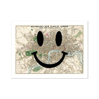 London Makes Me Happy (London Map) Vintage Map Art - Unframed - Beach House Art
