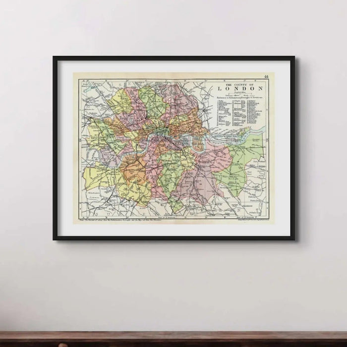 Map Print Of London | Vintage Map Print | London - Unframed