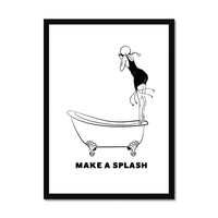 Make a Splash (White) Bathroom Word Art Print - Framed Wall Art