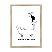 Make a Splash (White) Bathroom Word Art Print - Framed Wall Art