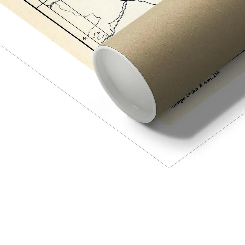 Map Print of Cheshire | Vintage Map of Cheshire in Print - Unframed Wall Art