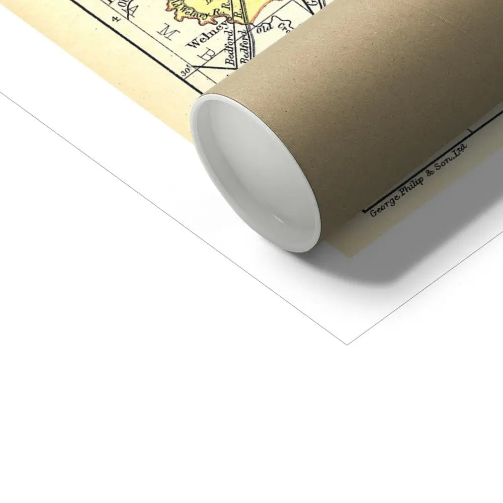 Coastal wall art featuring a personalised vintage map print of Norfolk with white font - Unframed wall art